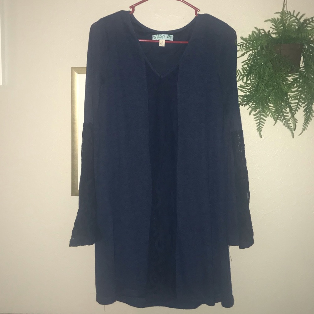 Francesca’s Navy Lace Detail Tunic